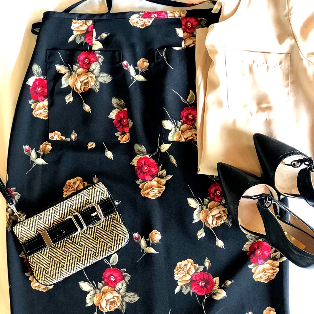 Vintage Floral Pencil Skirt